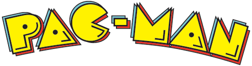Namco's Pac-m=Man LOGO in classical yellow - nostalgic design Namco's Pac-m=Man LOGO in classical yellow - nostalgic design